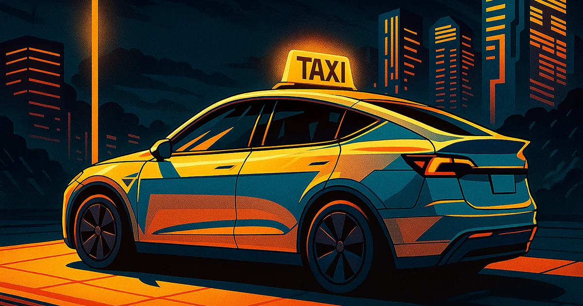 Ein Tesla Taxi